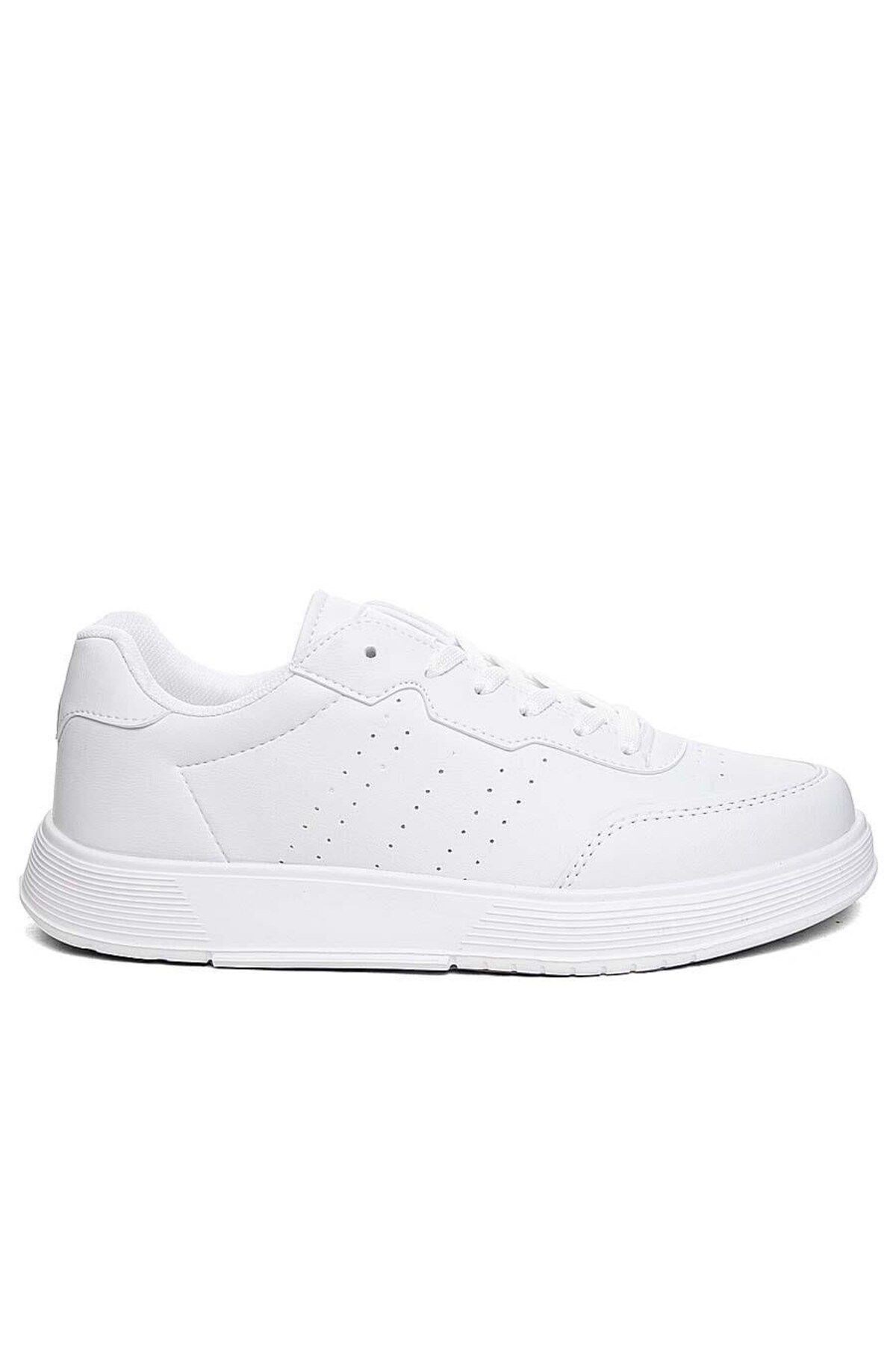 Beyaz Unisex Hafif Taban Günlük Yürüyüş Rahat Sneaker Spor Ayakkabı