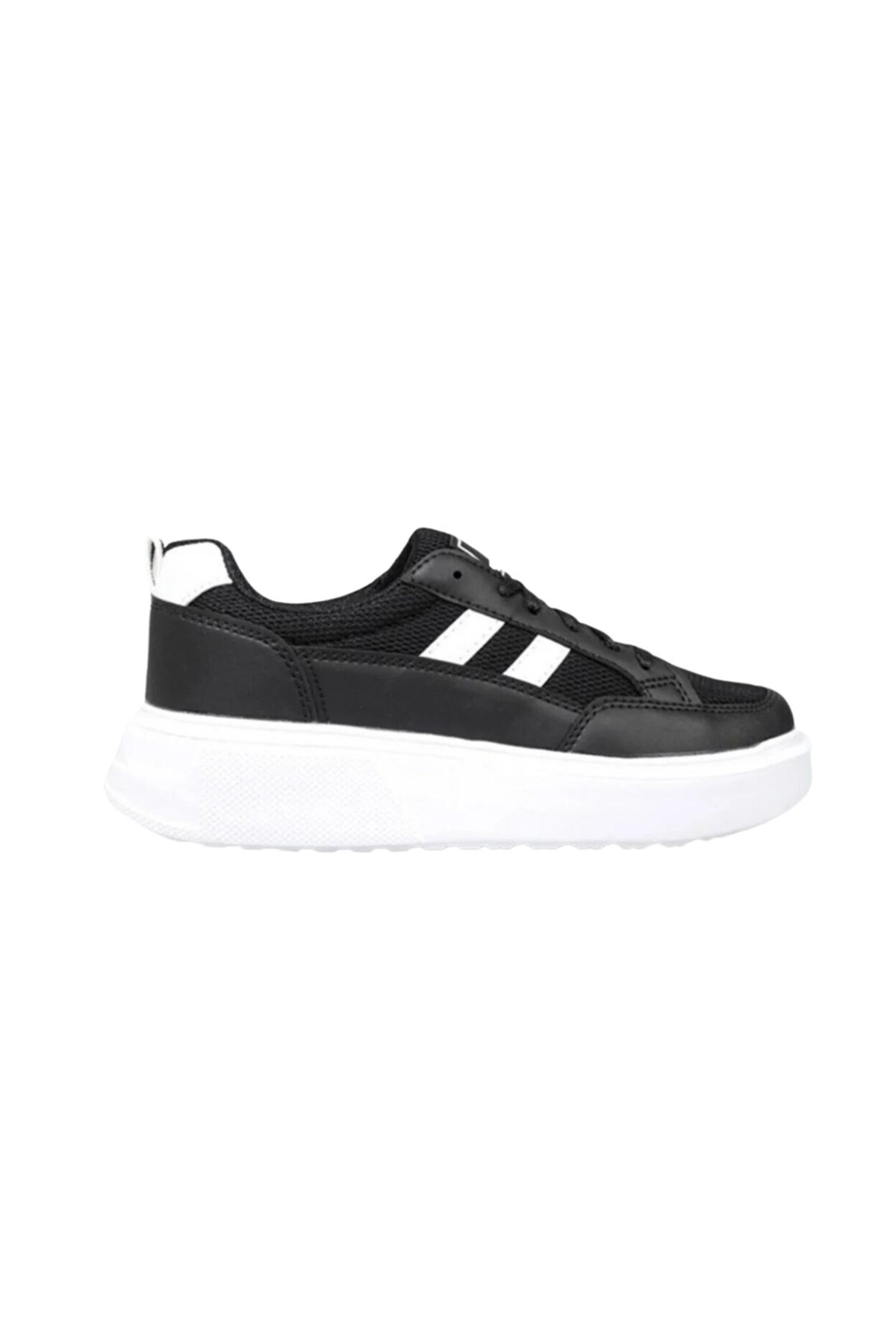 Kadın Siyah-beyaz Anorak Kalın Taban Sneaker Günlük Spor Ayakkabı