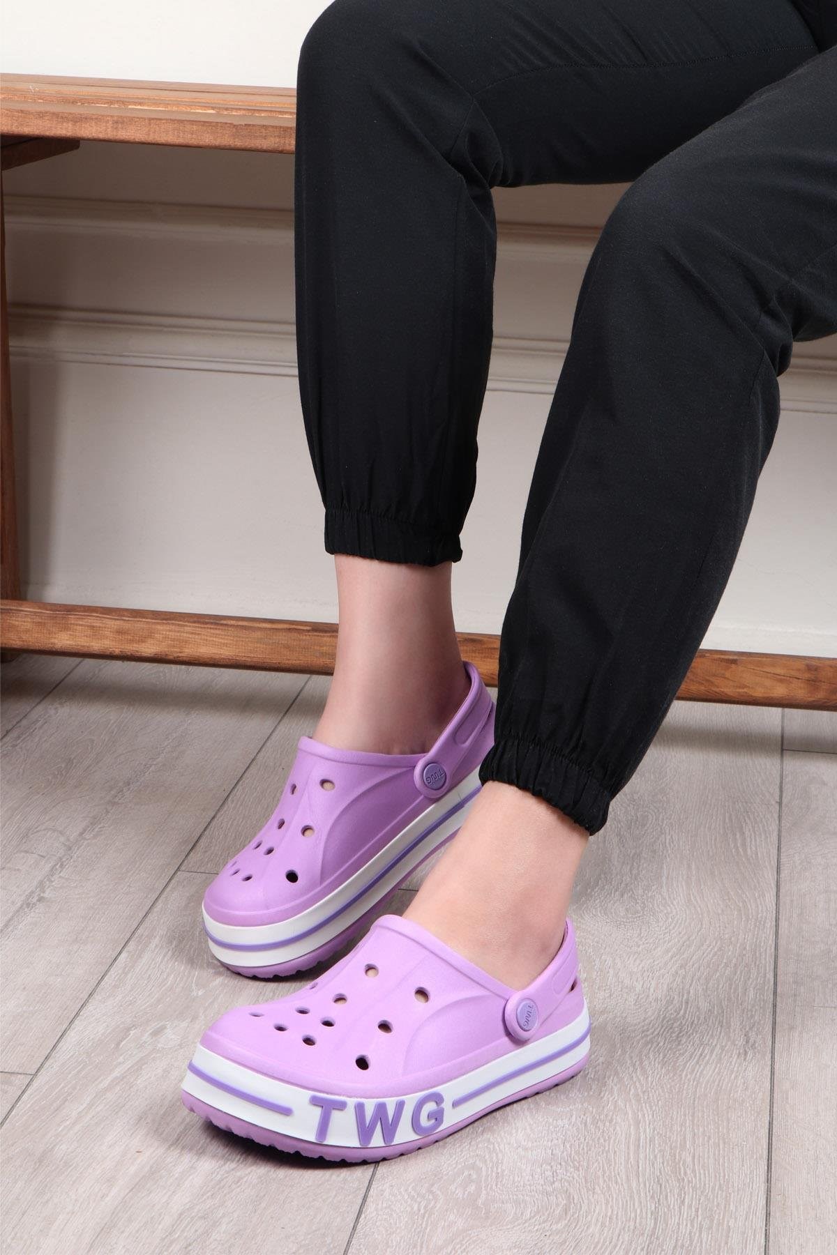 Lila Anatomik Comfort Eva Sahil Plaj Terliği Günlük Kadın Terlik&Sandalet