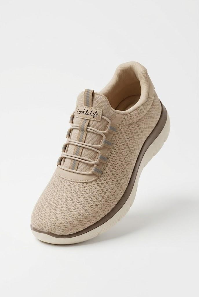 Bej Kadın Günlük Sneaker Yazlık Fileli Spor Ayakkabı