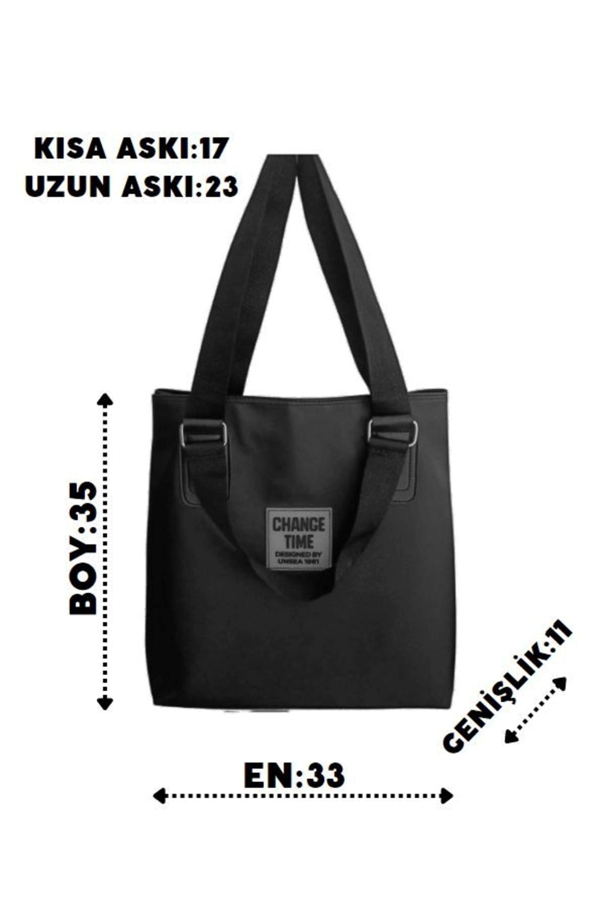 Siyah Günlük El ve Omuz Askılı Shopper Kadın Çanta