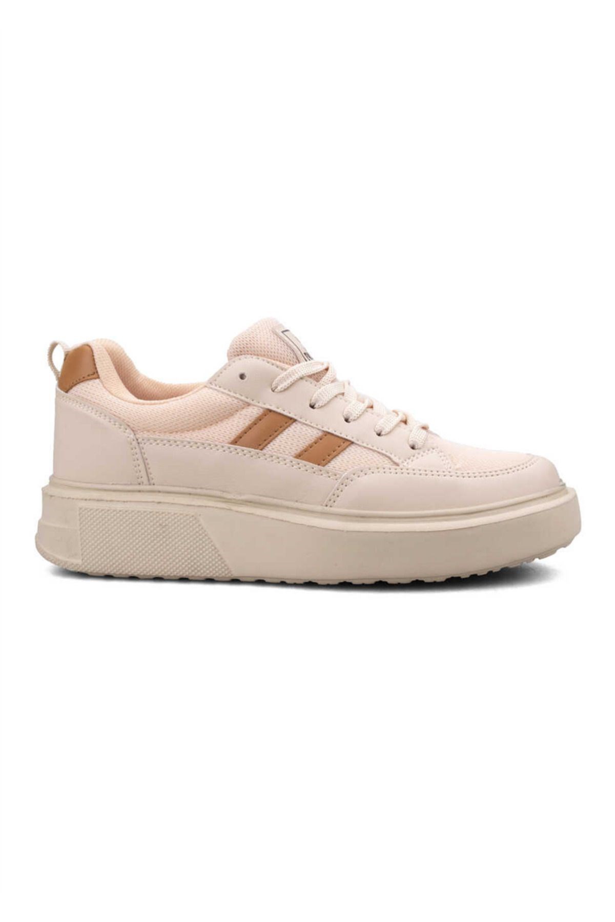 Bej Anorak Kalın Rahat Taban Sneaker Günlük Spor Ayakkabı