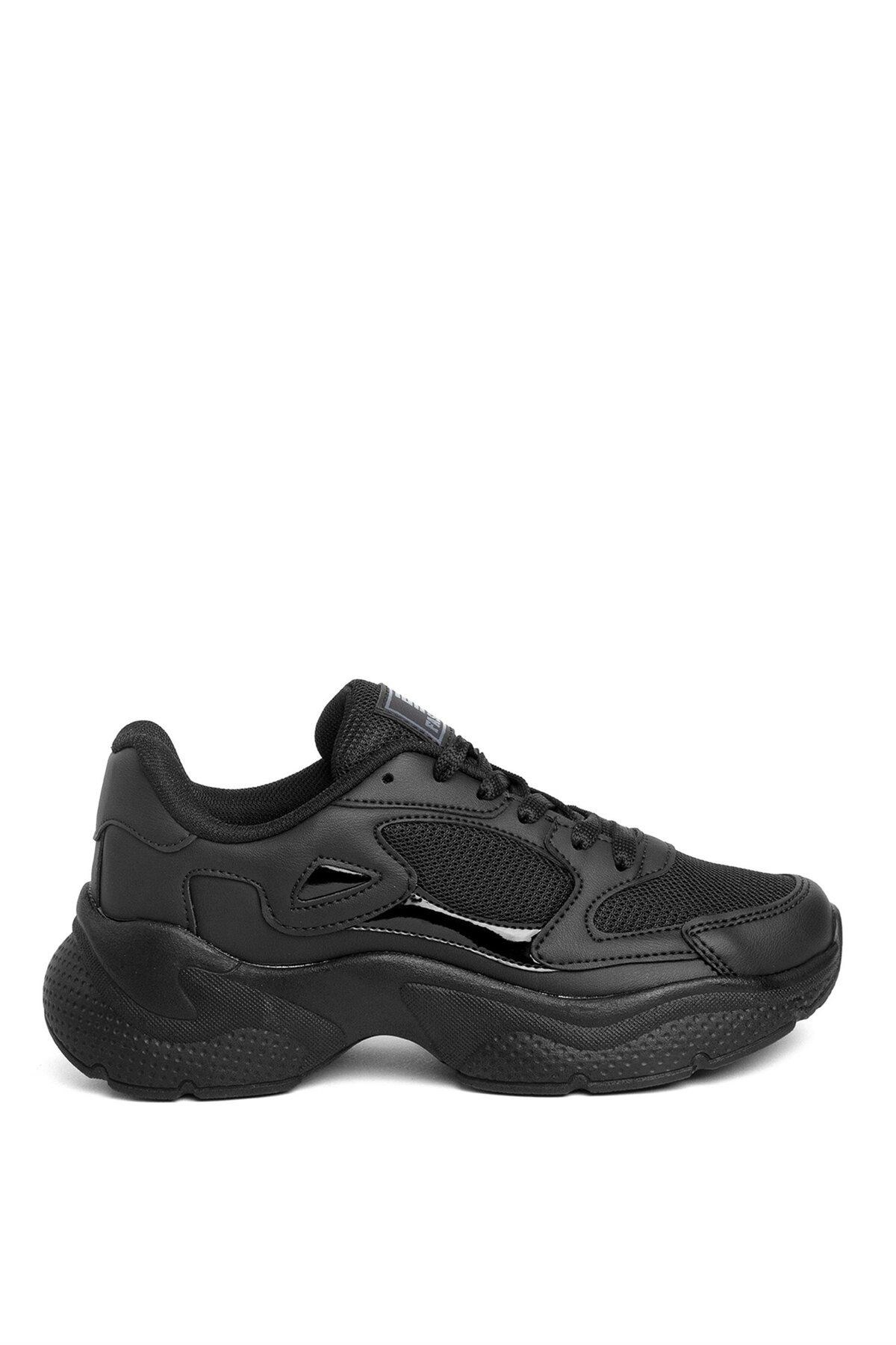 Siyah Kadın Rahat Konforlu Günlük Sneaker Yürüyüş Spor Ayakkabısı