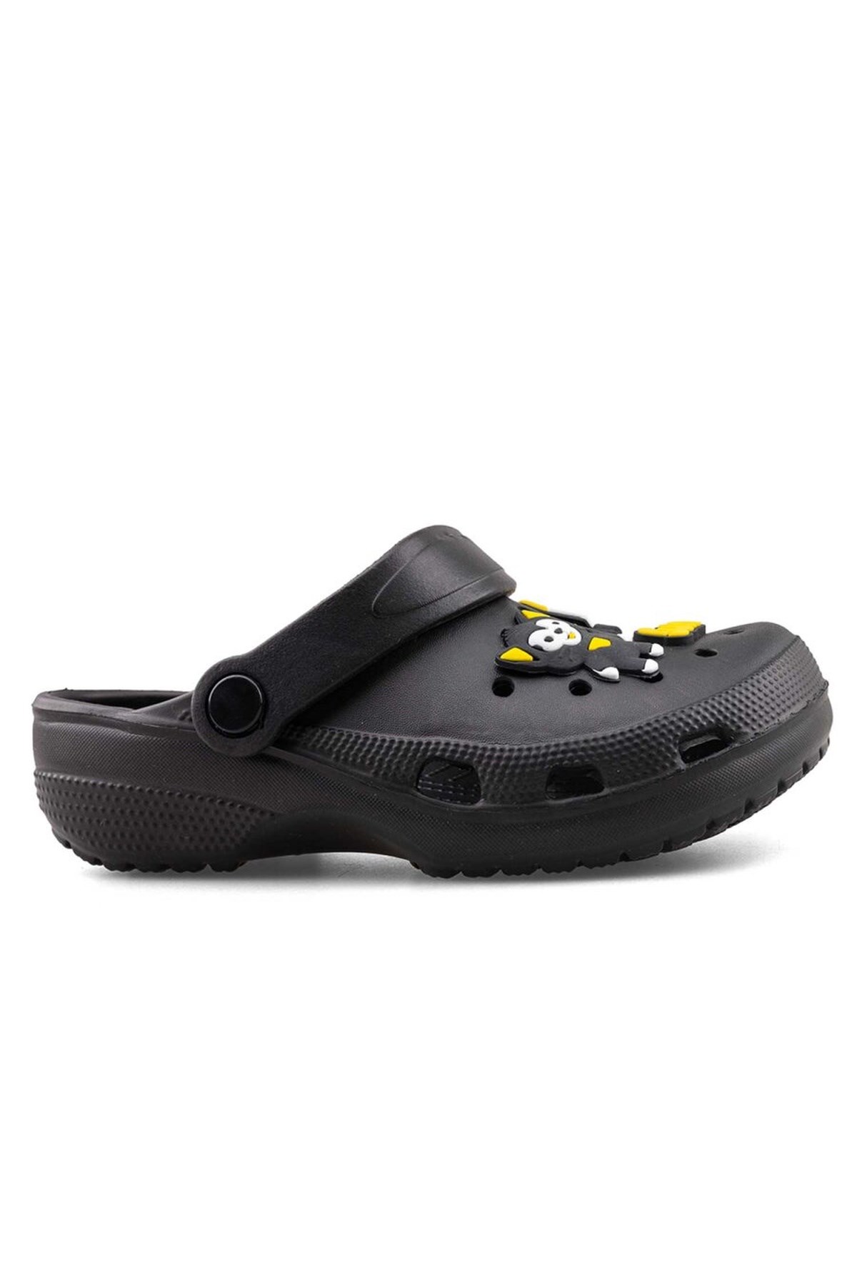 Siyah Figürlü Günlük Bahçe Sahil Plaj Kreş Unisex Çocuk Terlik&Sandalet